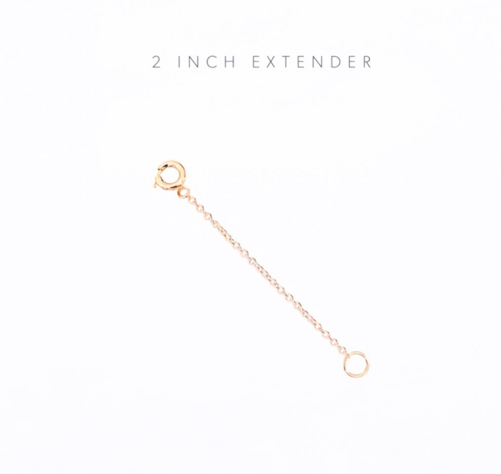 2 Inch Spring Ring Clasp Extender in 14k Yellow Gold