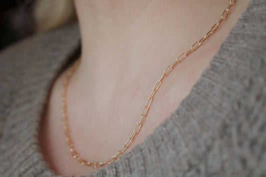 Adjustable Paperclip Chain Necklace