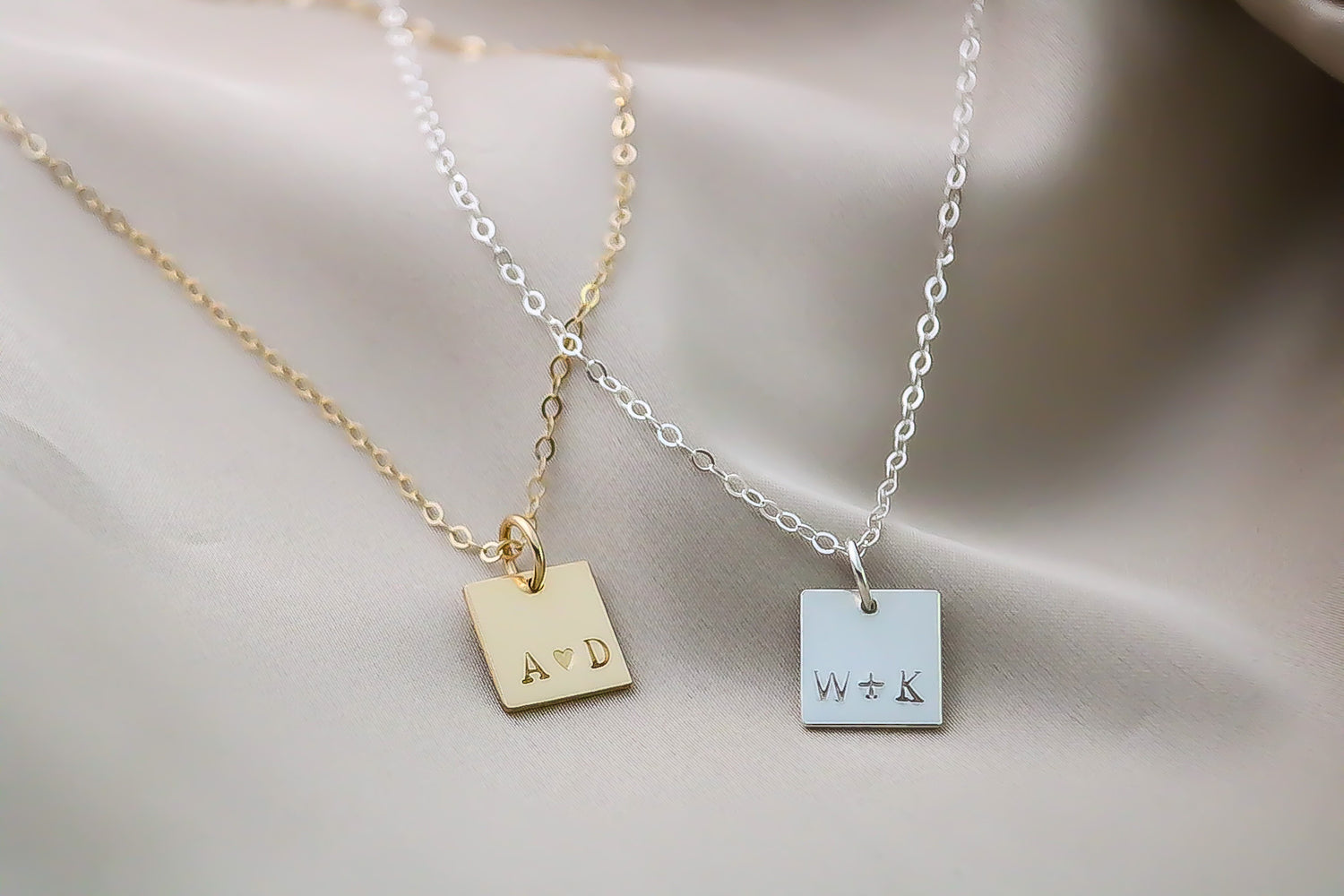 Tiny Square Letter Initial Necklace for women (Free shipping) | Simply Bo