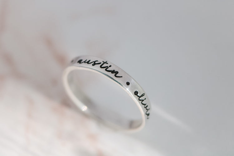 Sterling Silver Name Rings - Create Your Own Stack